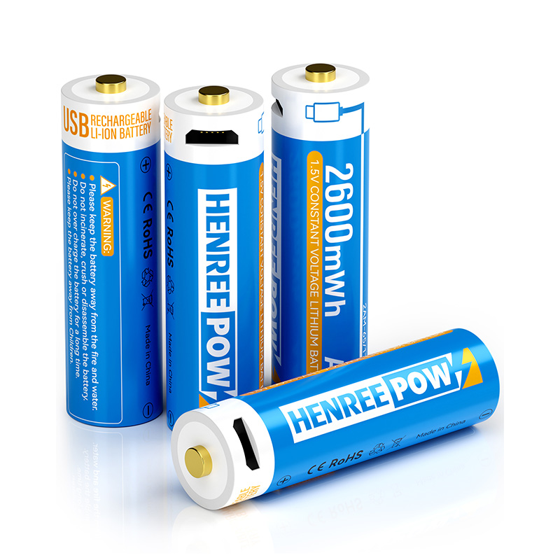 Henreepow 2600mwh 1.5v tip C AA pil rechargeable