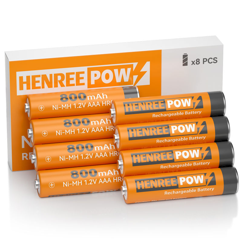 Henreepow AAA 800mAh 1.2V segondè kapasite Ni-MH batri rechargeable