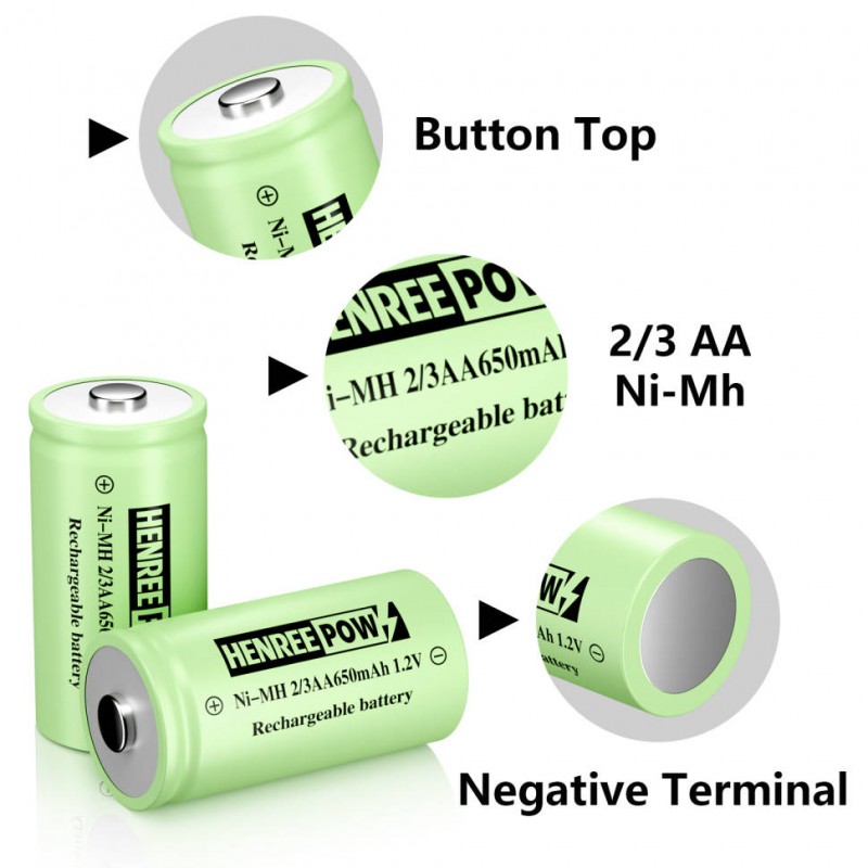 Henreepow Ni-MH 2/3 AA pil rechargeable